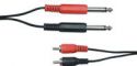 Audio lead, 2 x 6.3mm mono jack plug to 2 x RCA phono plugs, 1.2m, bulk Audio lead, 2 x 6.3mm mono jack plug to 2 x RCA phono plugs, 1.2m, bulk