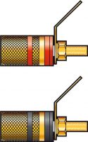 Gold plated insulated binding post pair. Black/Red Gold plated insulated binding post pair. Black/Red