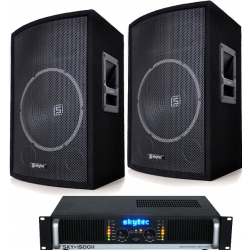Højttalersystem Pro+ 800Watt / 15" bas med forstærker (eks forstærkerkraft strøm