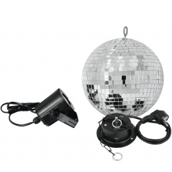 Eurolite Spejlkugle Sæt 20cm med LED Spot spejlbold fåøjepå spejl bold med øje