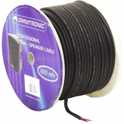 Omnitronic Speaker cable 2×2.5 50m bk durable højttalerkabel højttaler holdbar