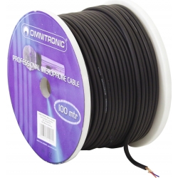 Omnitronic Microphone cable 2x0.22 100m bk + plugs omnitronisk mikrofon kabel