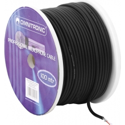 Omnitronic Microphone cable 2x0.22 100m bk TILBUD NU omnitronisk mikrofon kabel