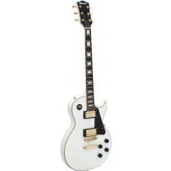 Dimavery LP-520 E-Guitar, white/gold TILBUD NU