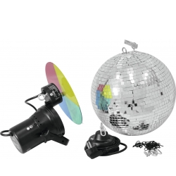 Eurolite Spejlkugle Set 30cm med Pinspot TILBUD NU