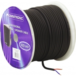 Omnitronic Speaker cable 2×1.5 100m bk durable højttalerkabel højttaler holdbar