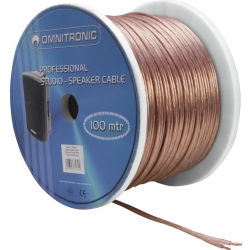 Omnitronic Speaker cable 2×2.5 100m clear højttalerkabel højttaler kabel klar
