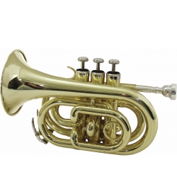 Dimavery TP-300 Bb Pocket Trumpet, gold TILBUD NU trompet lomme guld
