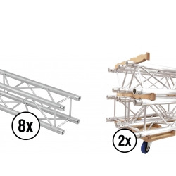 Alutruss Set QUADLOCK QL-ET34-2000 + Truss transport board TILBUD NU