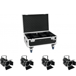 Eurolite Set 4x LED THA-40PC bk + Case TILBUD NU tilfælde sæt