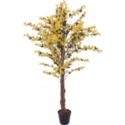 Europalms Forsythia tree with 3 trunks, artificial plant, yell kufferter trunker