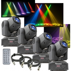 Moving Head pakke med 4 stk. Panther 25 mini moving heads. Pe bevægersig bevæger