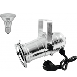 Eurolite Set PAR-20 Spot sil + PAR-20 230V SMD 6W E-27 LED 6500K fåøjepå sæt få