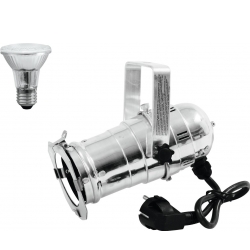 Eurolite Set PAR-20 Spot sil + PAR-20 230V SMD 6W E-27 LED 3000K fåøjepå sæt få