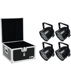 Eurolite Set 4x LED PAR-56 HCL Short bk + EPS Case TILBUD tilfælde kort sag sæt