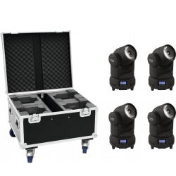 Eurolite Set 4x LED TMH-X1 Moving-Head Beam + Case TILBUD NU