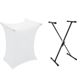 Dimavery Set SVT-1 Keyboard Stand + Cover white stativdæksel dækkeover tastatur