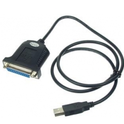 Printerkabel USB til parallel SUBD25 pol hun, Sort (0,8m) TILBUD NU sortere into