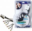 SCART kabel han til 6 x RCA han, audio/video ind/ud (1,5m) SCART kabel han til 6 x RCA han, audio/video ind/ud (1,5m)