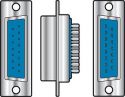 D type socket with gold plated connectors, 15 pin D type socket with gold plated connectors, 15 pin