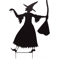Europalms Silhouette Metal Witch with Broom, 140cm TILBUD NU