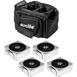 Eurolite Set 4x AKKU IP Flat Light 1 chrome + Soft Bag TILBUD NU