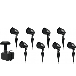 Omnitronic Set GSUB-8 In-Ground Subwoofer + 8x PS-2.5GS Projector Speaker, black