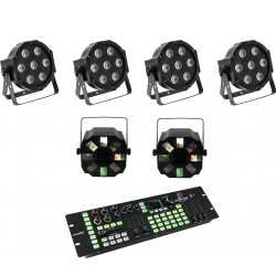 Eurolite Set 4x LED SLS-7 HCL Floor + 2x LED FE-700 + DMX LED Color Chief Contro
