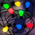 Udendørs Party Lyskæde 10m med 10 farvede LED pærer, 3W Udendørs Party Lyskæde 10m med 10 farvede LED pærer, 3W