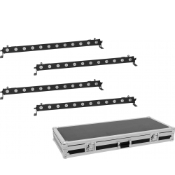 Eurolite Set 4x LED BAR-12 QCL RGBA Bar + Case TILBUD NU