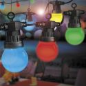 Udendørs Party Lyskæde 11.5m med 20 farvede LED pærer, 1W Udendørs Party Lyskæde 11.5m med 20 farvede LED pærer, 1W