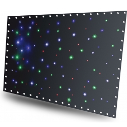 Bagtæppe med stjernelys 96x farvet LED’er RGBW / 3 x 2 me sparklewall controller