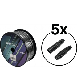 Eurolite Set DMX Cable 2x0.22 100m bk + 10 Connectors TILBUD NU