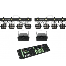 Eurolite Set 2x LED KLS-180 + 2x LED WF-40 + DMX LED Color Chief Controller