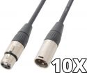 10x PD Connex DMX XLR-han til XLR-hun. 12m - Pakkesæt 10x PD Connex DMX XLR-han til XLR-hun. 12m - Pakkesæt