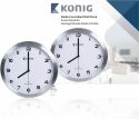 König Radio-Controlled Wall Clock 30 cm Analogue Silver/White, KN-CL20N König Radio-Controlled Wall Clock 30 cm Analogue Silver/White, KN-CL20N