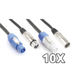 10x PD Connex Light Combi Cable Powerconnector B – XLR M / Powerconnector A – XL