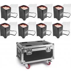 BeamZ BBP96 Batteri Uplight Par 6x 12W - Pakke med 8 stk. TILBUD NU