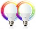 Nedis Smart LED-pære til Wi-Fi | Fuldfarve og varm hvid | E27 | Pakke med 2 stk., WIFILC20WTE27 Nedis Smart LED-pære til Wi-Fi | Fuldfarve og varm hvid | E27 | Pakke med 2 stk., WIFILC20WTE27