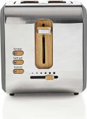 Nedis Brødrister | 2 brede åbninger | Soft-Touch | Grå, KABT510EGY Nedis Brødrister | 2 brede åbninger | Soft-Touch | Grå, KABT510EGY