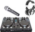 DJ startpakke m. controller, hovedtelefoner og mikrofon DJ startpakke m. controller, hovedtelefoner og mikrofon