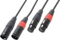 Cable 2x XLR-male - 2x XLR-female, 0.5m - Black Cable 2x XLR-male - 2x XLR-female, 0.5m - Black