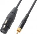 Kabel "god kvalitet" XLR-hun til RCA han (phono han), sort 3m Kabel "god kvalitet" XLR-hun til RCA han (phono han), sort 3m