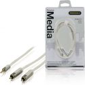 Profigold Stereo Lydkabel 3.5 mm, Han - 2x RCA Han 1.00 m Hvit, PROM3411 Profigold Stereo Lydkabel 3.5 mm, Han - 2x RCA Han 1.00 m Hvit, PROM3411