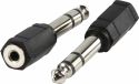 Valueline Stereo Audio Adapter 6.35 mm, Han - 3.5 mm, Hun Svart, AC-007 Valueline Stereo Audio Adapter 6.35 mm, Han - 3.5 mm, Hun Svart, AC-007