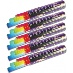 Knæklys 250 stk. / 20cm. i blandet farver med samleled (5 pakk blandede lyspinde