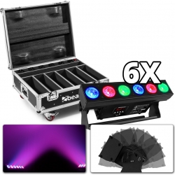 BeamZ BBB612 - Uplight LED Bar, 6 stk i Flightcase med oplader TILBUD NU