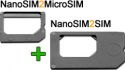 NanoSIM adaptorsæt / NanoSIM til MicroSIM + NanoSIM til SIM