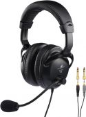 Headphones, Professional stereo headphones with dynamic boom microphone BH-009