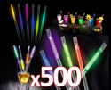 Light & effects, Knæklys-sugerør 500 stk. / 21cm. i blandet farver